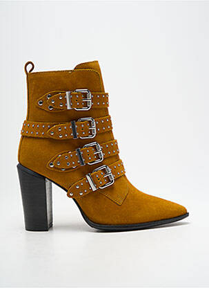 Bottines/boots nubuck talon de 7 à 9cm jaune BRONX femme
