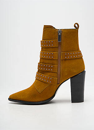 Bottines/boots nubuck talon de 7 à 9cm jaune BRONX femme