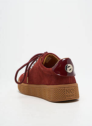 Baskets nubuck talon plat jusqu'à 3cm rouge NO NAME femme
