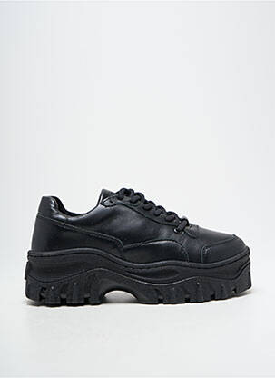 Baskets matière lisse talon de 4 à 6cm noir BRONX femme