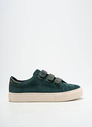 Baskets nubuck talon plat jusqu'à 3cm vert NO NAME femme