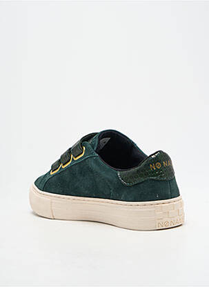 Baskets nubuck talon plat jusqu'à 3cm vert NO NAME femme