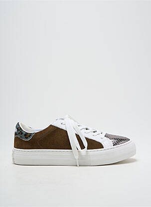 Baskets nubuck talon plat jusqu'à 3cm vert NO NAME femme