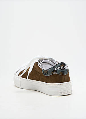 Baskets nubuck talon plat jusqu'à 3cm vert NO NAME femme