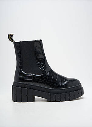 Bottines/boots tissage satiné talon de 4 à 6cm noir NO NAME femme