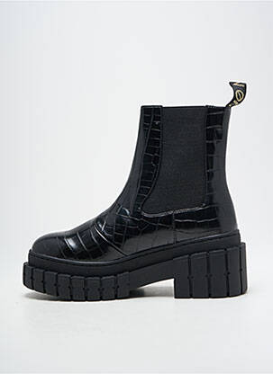 Bottines/boots tissage satiné talon de 4 à 6cm noir NO NAME femme