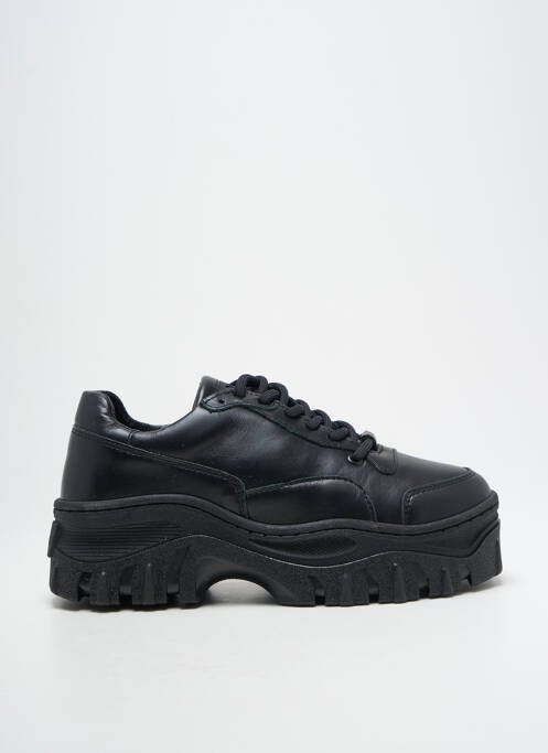 Baskets matière lisse talon de 4 à 6cm noir BRONX femme