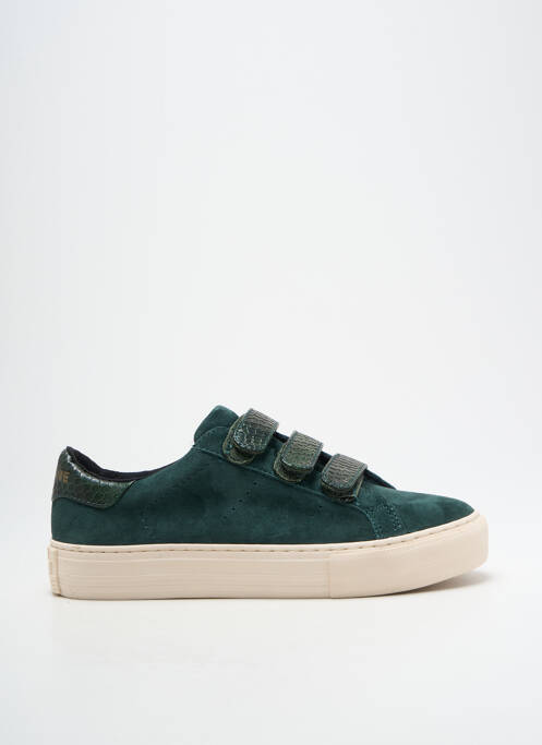 Baskets nubuck talon plat jusqu'à 3cm vert NO NAME femme
