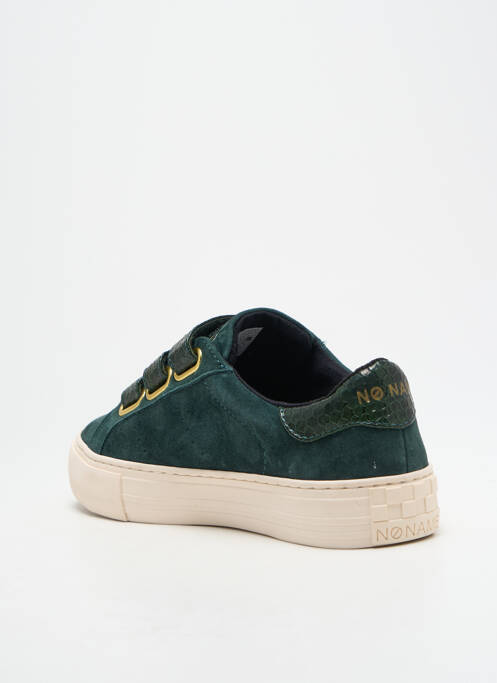 Baskets nubuck talon plat jusqu'à 3cm vert NO NAME femme