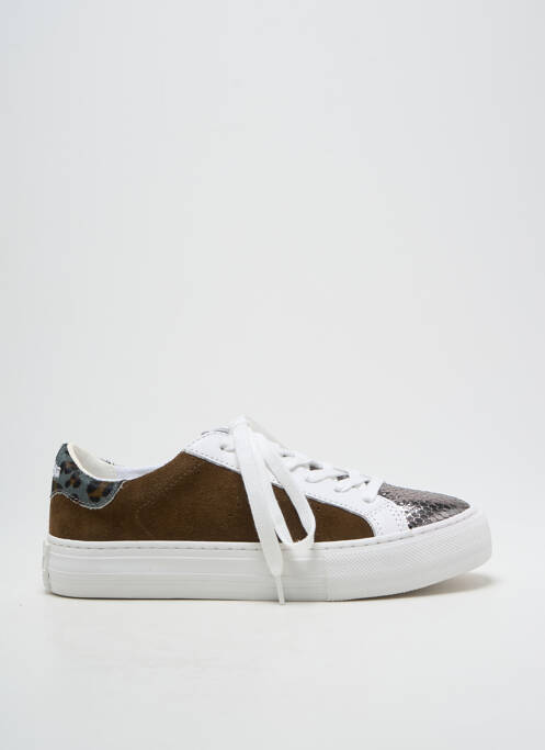 Baskets nubuck talon plat jusqu'à 3cm vert NO NAME femme
