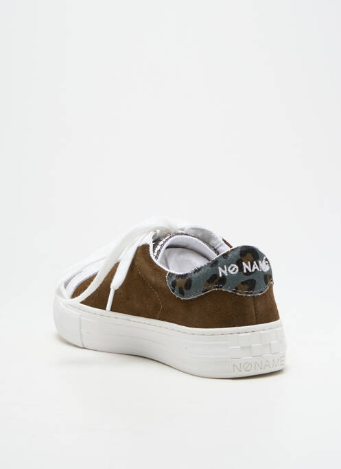 Baskets nubuck talon plat jusqu'à 3cm vert NO NAME femme
