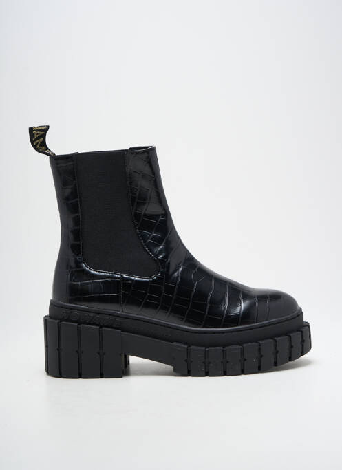 Bottines/boots tissage satiné talon de 4 à 6cm noir NO NAME femme
