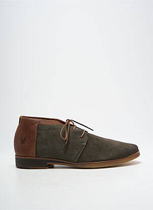 Bottines/boots tissage satiné talon bas vert KOST homme