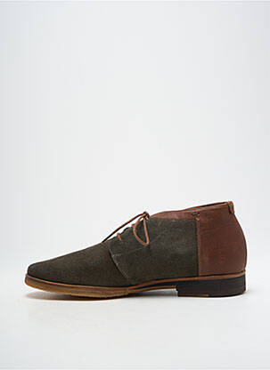 Bottines/boots tissage satiné talon bas vert KOST homme