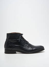 Bottines/boots tissage satiné talon bas noir KOST homme