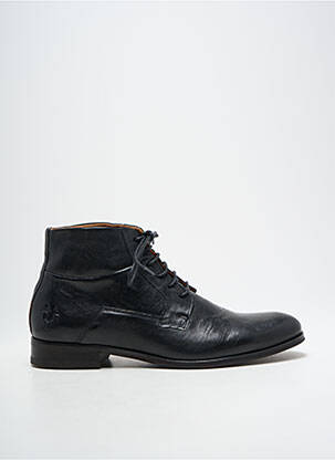Bottines/boots tissage satiné talon bas noir KOST homme