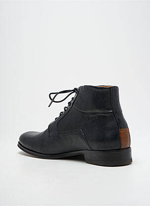 Bottines/boots matière lisse talon bas noir KOST homme