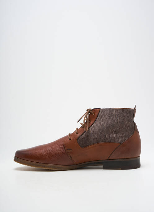 Bottines/boots tissage satiné talon bas marron KOST homme