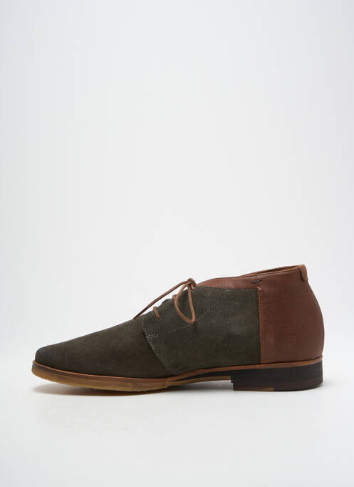 Bottines/boots tissage satiné talon bas vert KOST homme