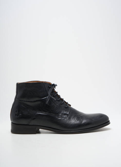 Bottines/boots tissage satiné talon bas noir KOST homme