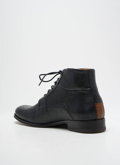 Bottines/boots tissage satiné talon bas noir KOST homme