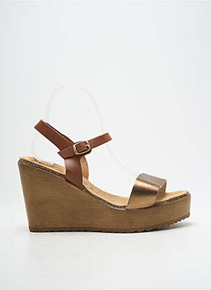 Sandales/nu pieds matière lisse talon de 7 à 9cm marron AMOA femme
