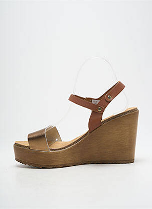 Sandales/nu pieds matière lisse talon de 7 à 9cm marron AMOA femme