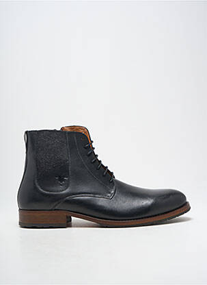 Bottines/boots tissage satiné talon bas noir KOST homme