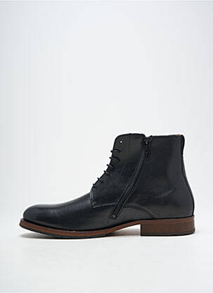 Bottines/boots matière lisse talon bas noir KOST homme