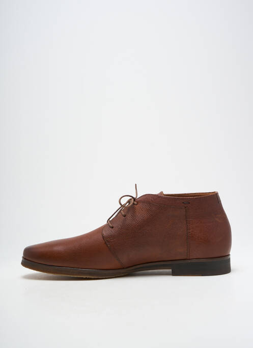 Bottines/boots tissage satiné talon bas marron KOST homme