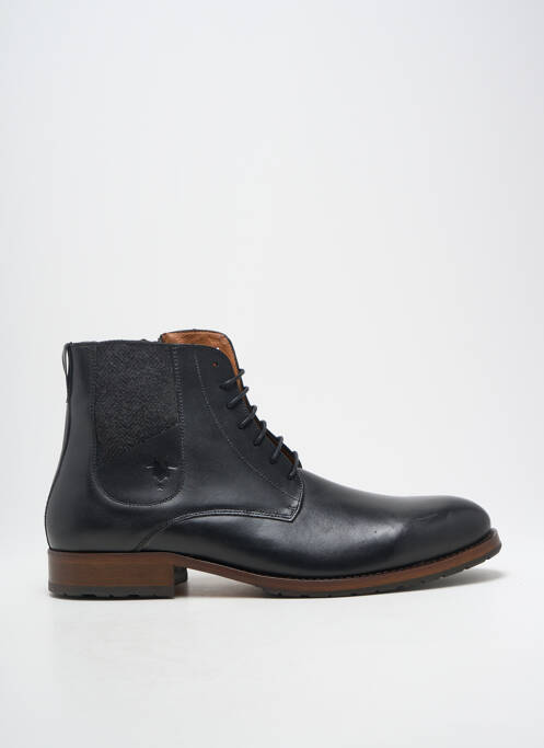 Bottines/boots tissage satiné talon bas noir KOST homme