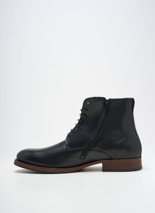 Bottines/boots tissage satiné talon bas noir KOST homme