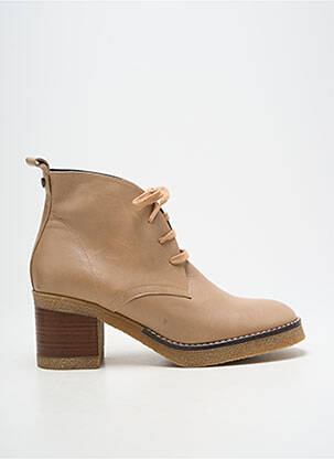 Bottines/boots matière lisse talon de 4 à 6cm beige LODI femme