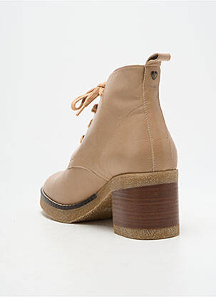 Bottines/boots matière lisse talon de 4 à 6cm beige LODI femme