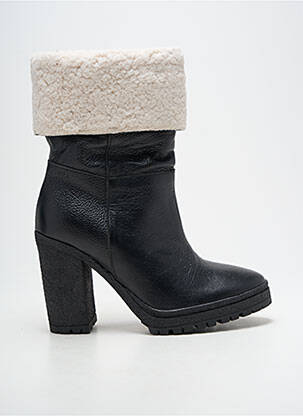 Bottines/boots matière lisse talon haut de 10cm et plus noir GADEA femme