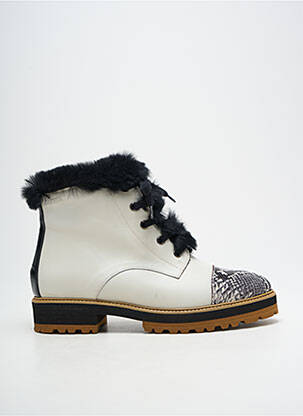 Bottines/boots matière lisse talon plat jusqu'à 3cm blanc GADEA femme