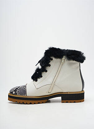Bottines/boots matière lisse talon plat jusqu'à 3cm blanc GADEA femme