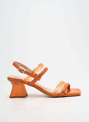 Sandales/nu pieds tissage satiné talon de 4 à 6cm orange LODI LOVE femme