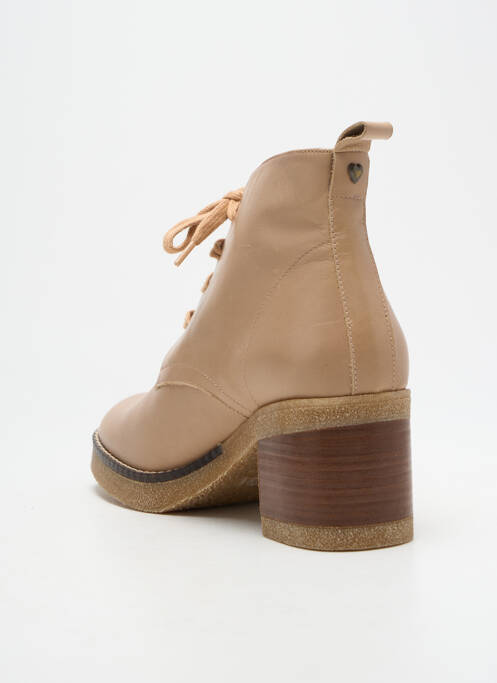 Bottines/boots matière lisse talon de 4 à 6cm beige LODI femme
