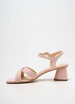 Sandales/nu pieds tissage satiné talon de 4 à 6cm rose LODI LOVE femme