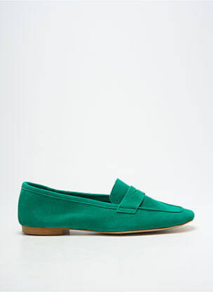 Mocassins nubuck talon plat jusqu'à 3cm vert LODI LOVE femme