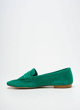 Mocassins nubuck talon plat jusqu'à 3cm vert LODI LOVE femme