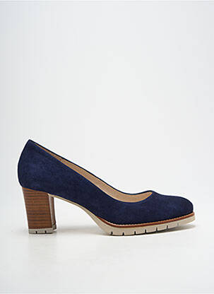 Escarpins nubuck talon de 7 à 9cm bleu GADEA femme