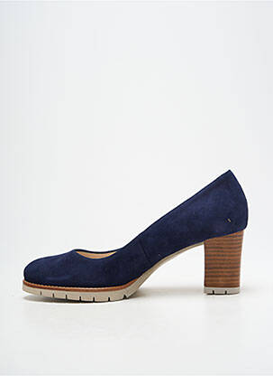 Escarpins nubuck talon de 7 à 9cm bleu GADEA femme