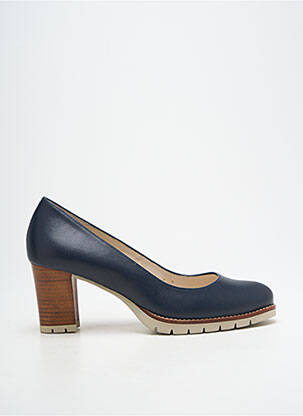 Ballerines matière lisse talon de 7 à 9cm bleu GADEA femme
