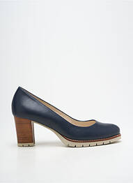 Ballerines matière lisse talon de 7 à 9cm bleu GADEA femme