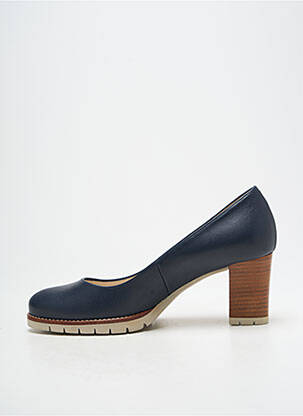 Ballerines matière lisse talon de 7 à 9cm bleu GADEA femme