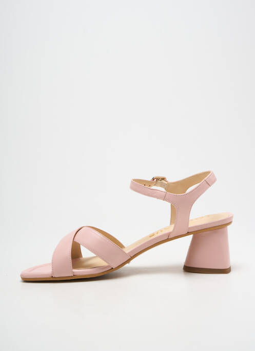 Sandales/nu pieds tissage satiné talon de 4 à 6cm rose LODI LOVE femme