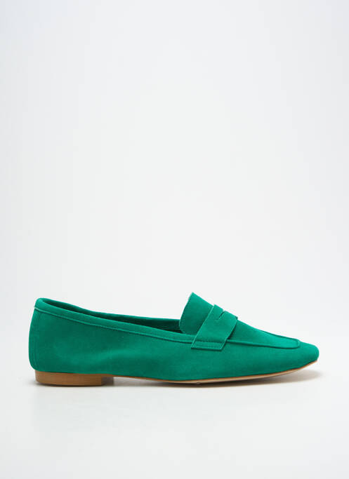 Mocassins chiquet talon plat jusqu'à 3cm vert LODI LOVE femme