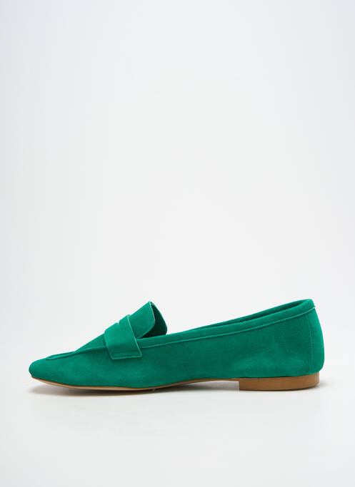 Mocassins chiquet talon plat jusqu'à 3cm vert LODI LOVE femme